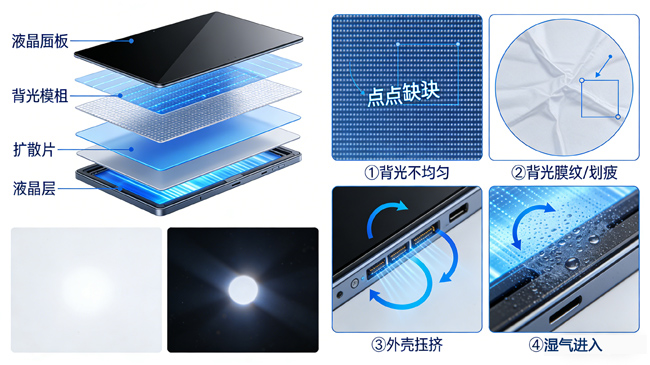 液晶屏为什么会产生光斑？