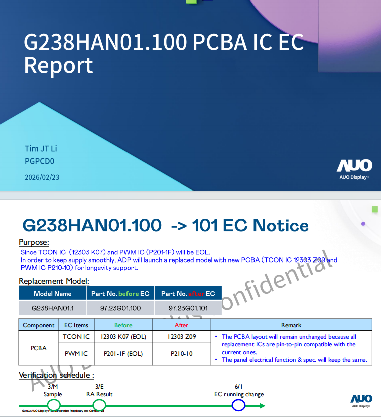 G238HAN01.100 PCBA IC EC Report