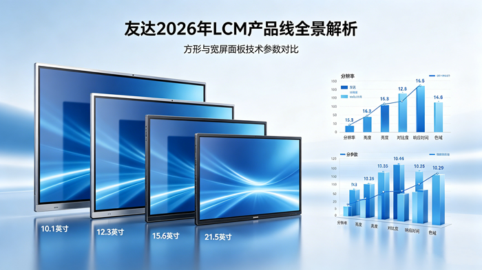 全面解析友达2026年方形与宽屏LCM产品线全景